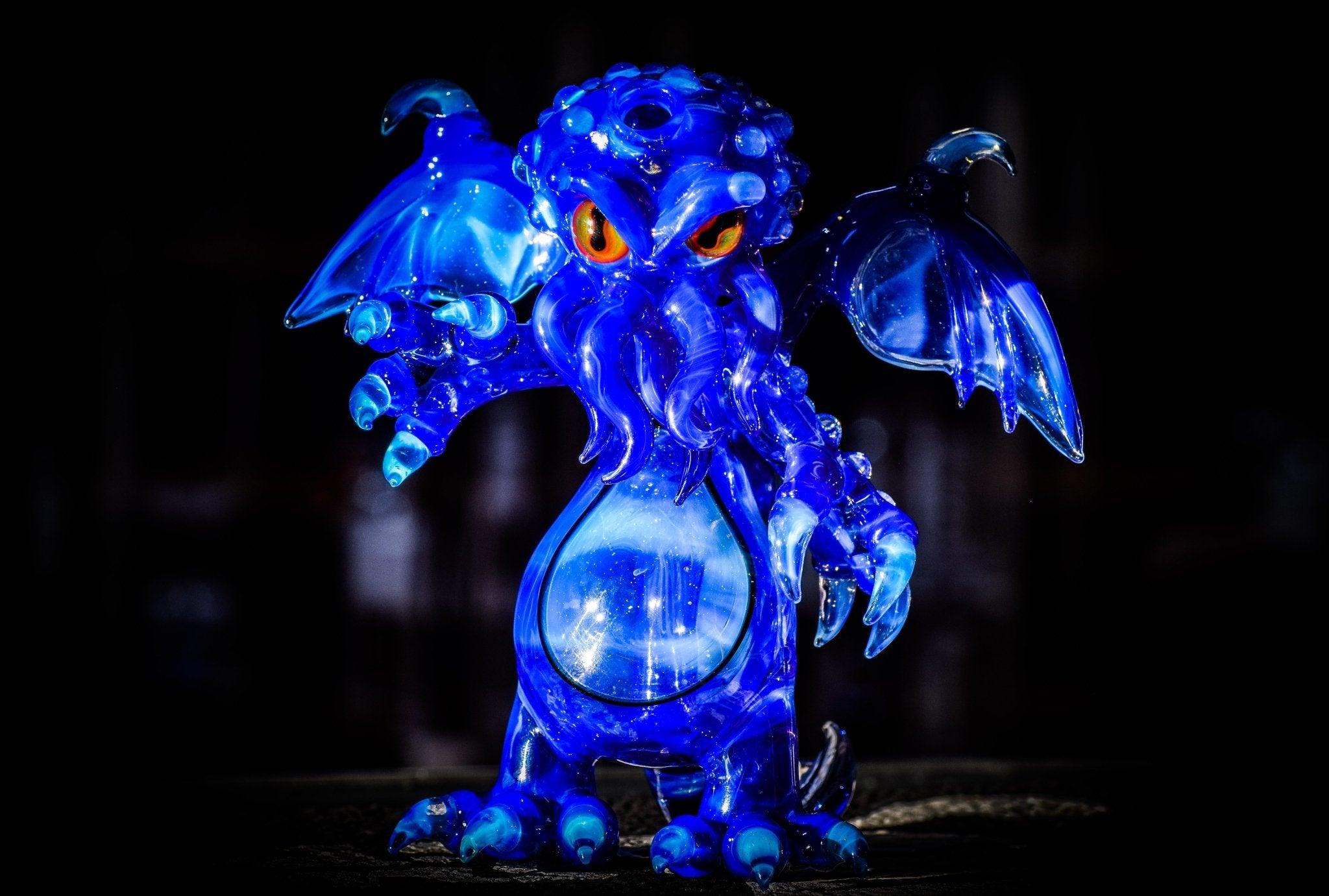 Alsborocreations Blue Cthulhu Waterpipe Rig Artistic Design