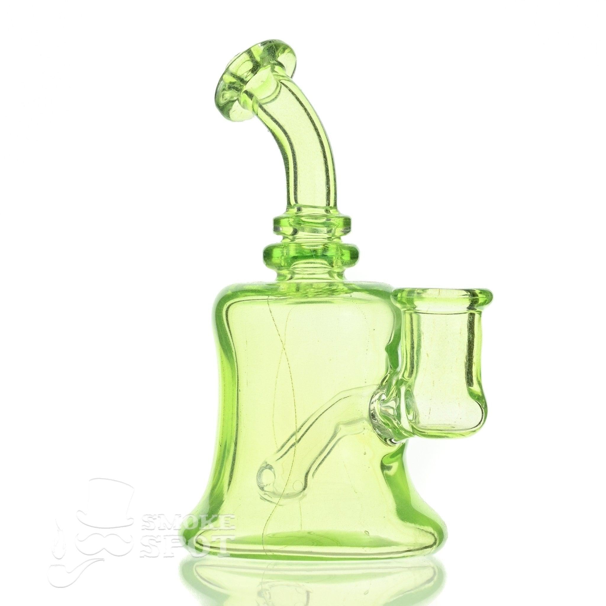 Close-up of 2 Kind Rig Slime Green glass waterpipe rig - Smoke Spot Smoke Shop