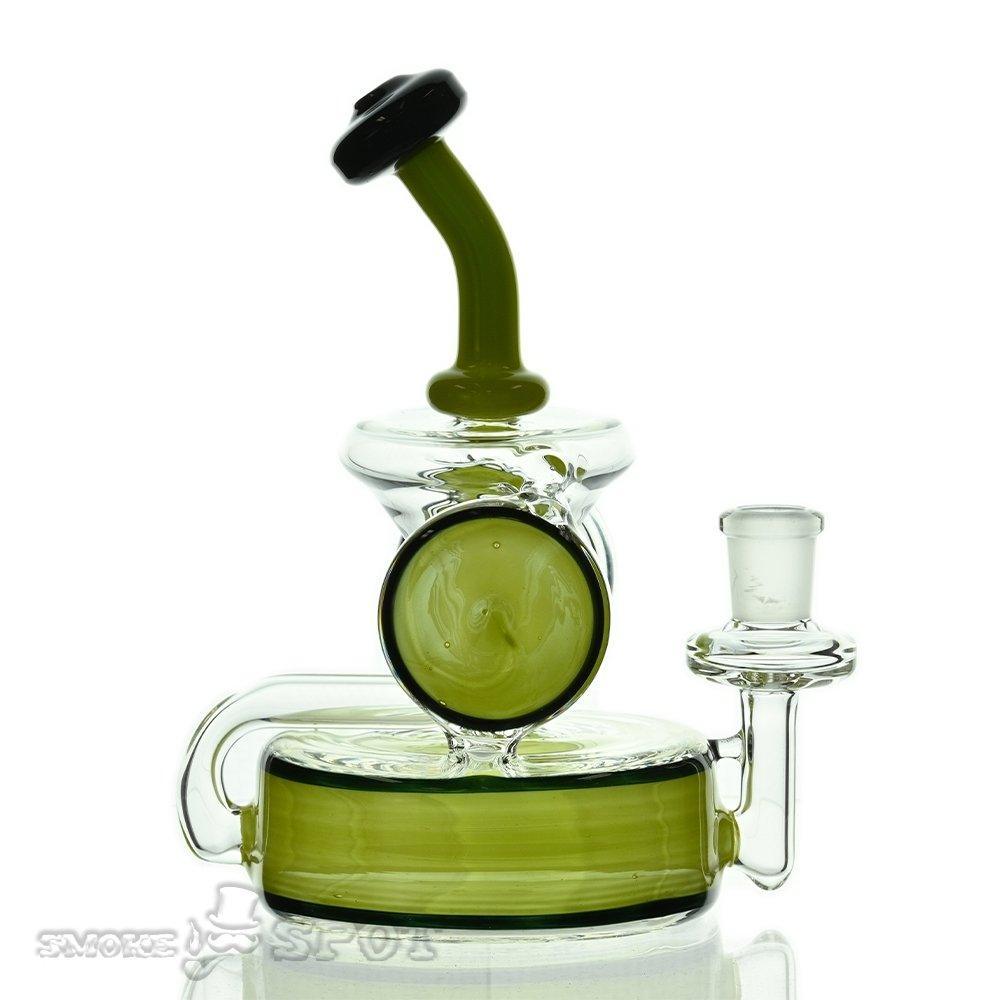 710 Sciglass Disc recycler chartreuse - Smoke Spot Smoke Shop