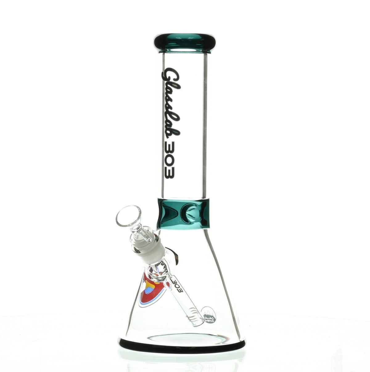 GLASSLAB 303 7MM BEAKER TEAL GREEN ACCENT