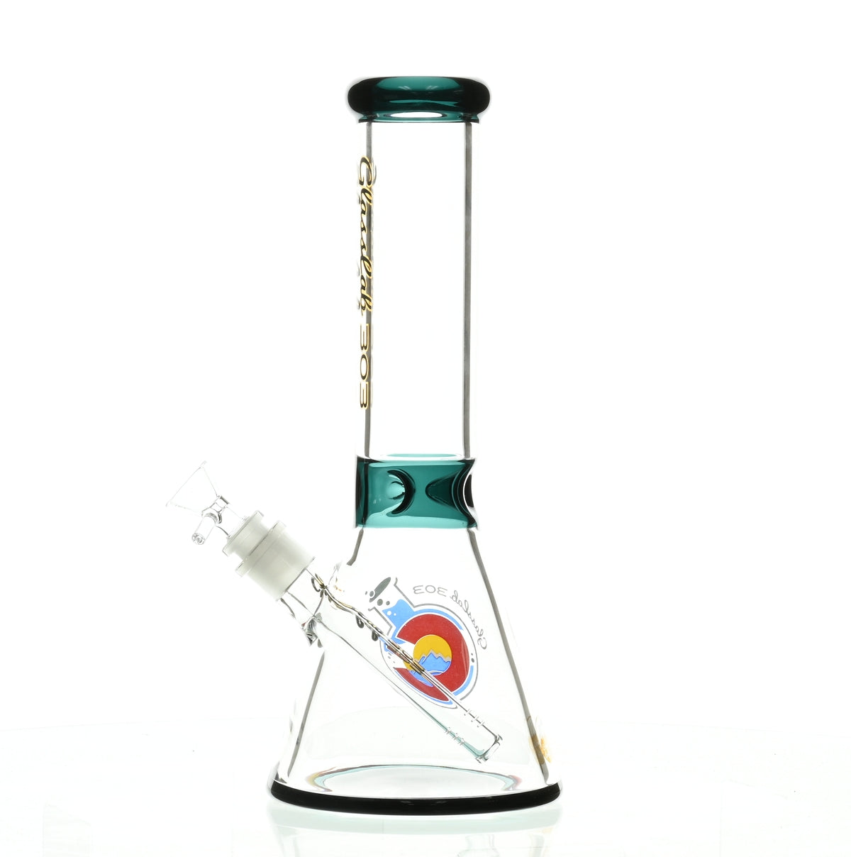 GLASSLAB 303 7MM BEAKER TEAL GREEN ACCENT
