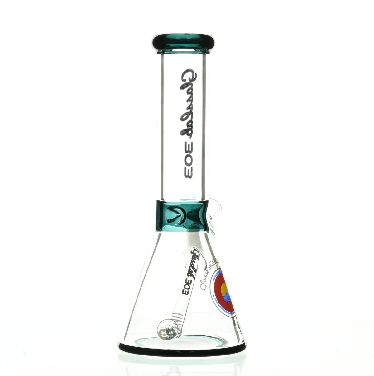 GLASSLAB 303 7MM BEAKER TEAL GREEN ACCENT