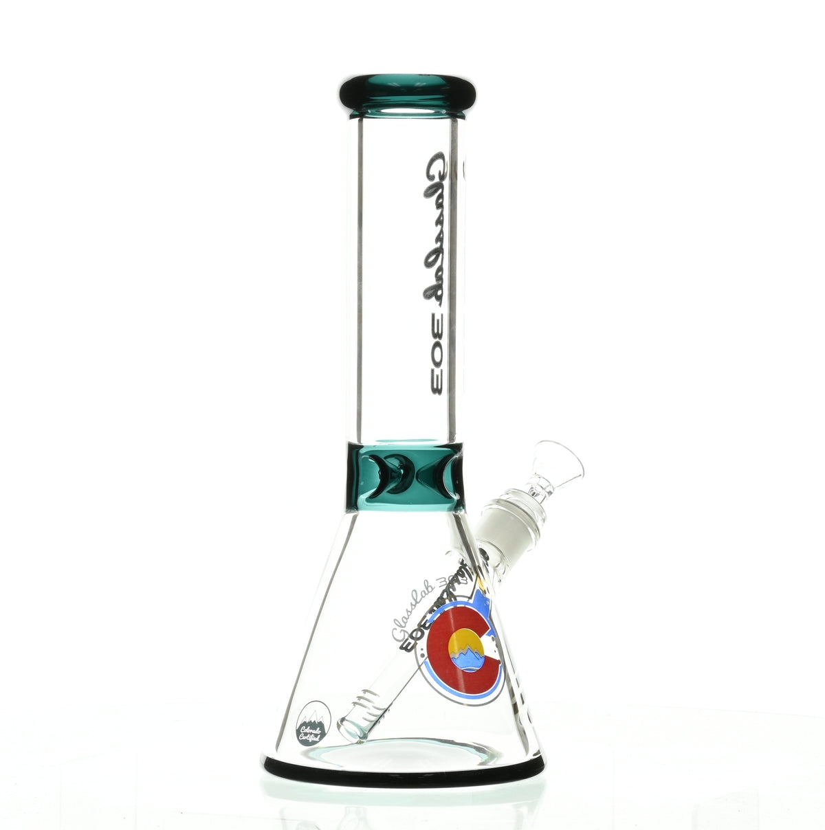 GLASSLAB 303 7MM BEAKER TEAL GREEN ACCENT