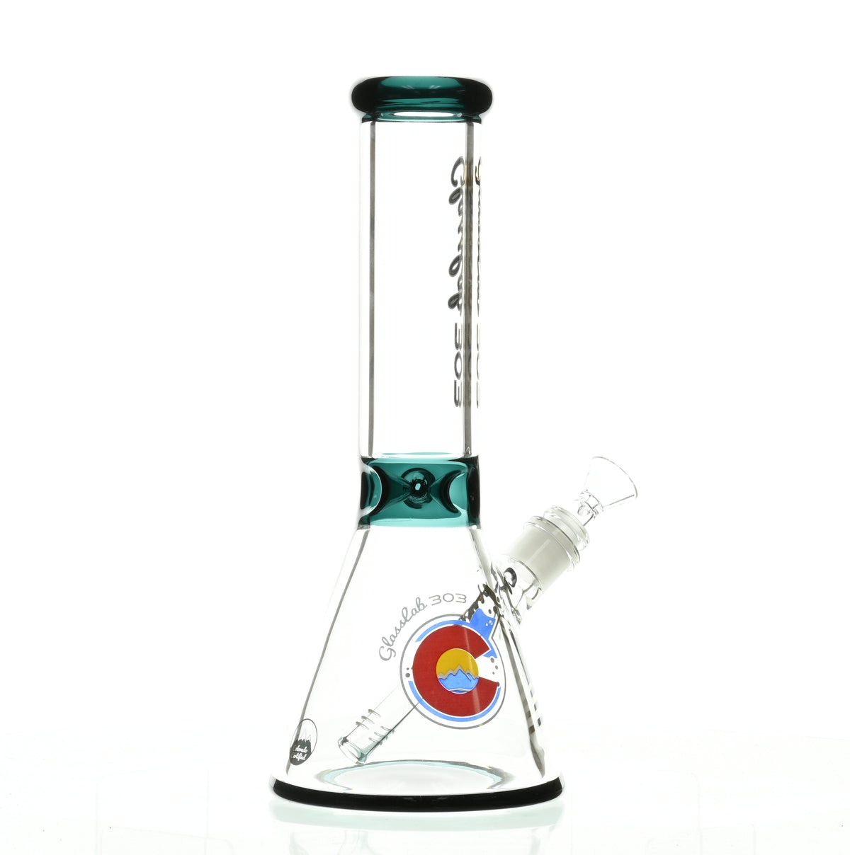 GLASSLAB 303 7MM BEAKER TEAL GREEN ACCENT
