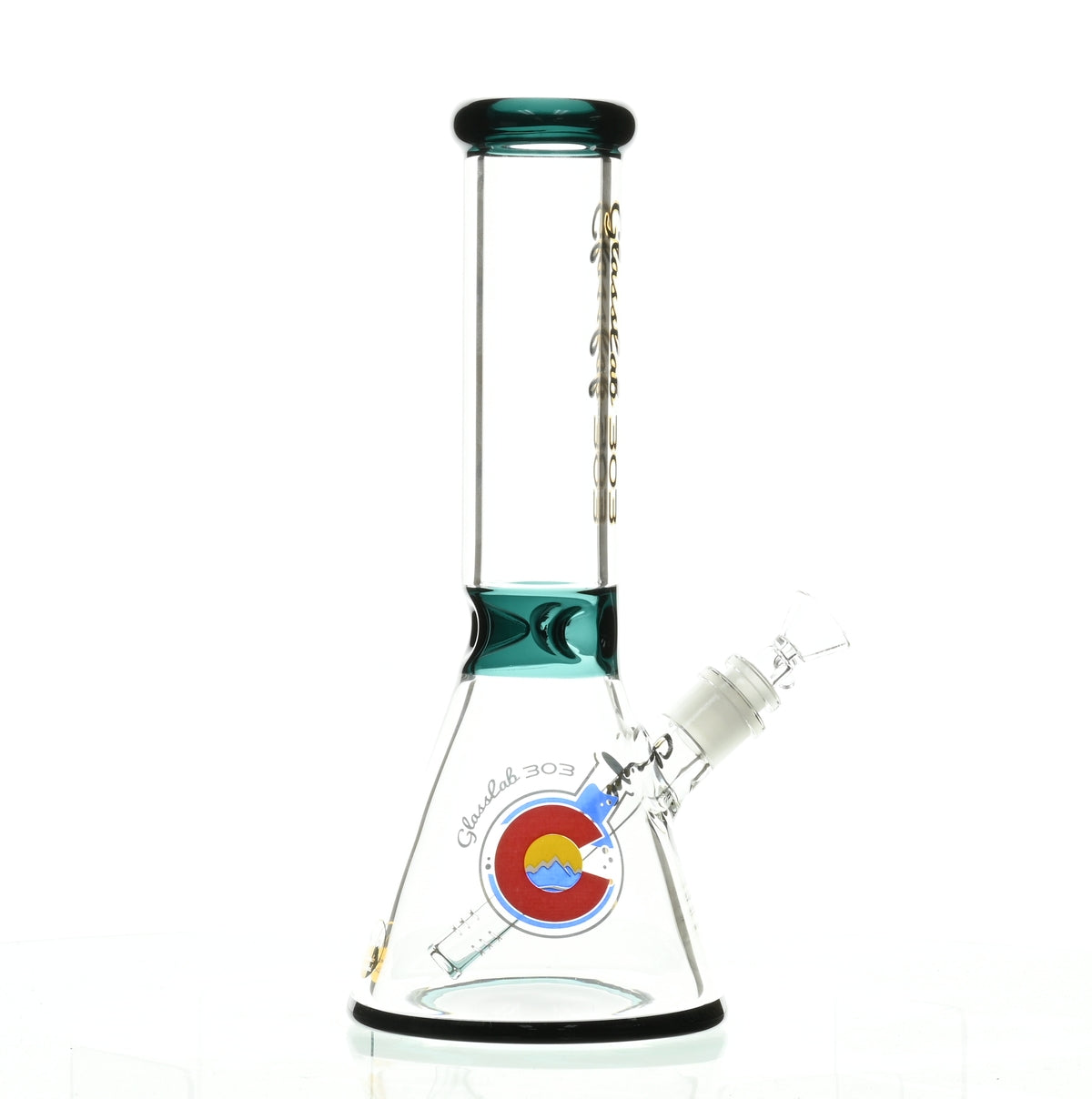 GLASSLAB 303 7MM BEAKER TEAL GREEN ACCENT