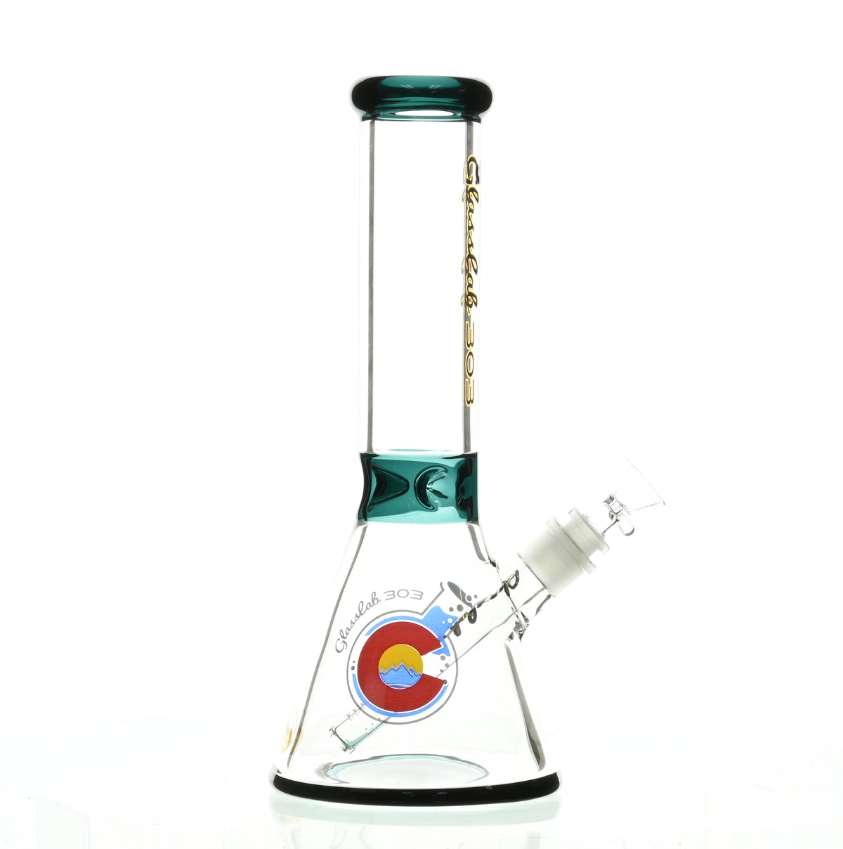 GLASSLAB 303 7MM BEAKER TEAL GREEN ACCENT