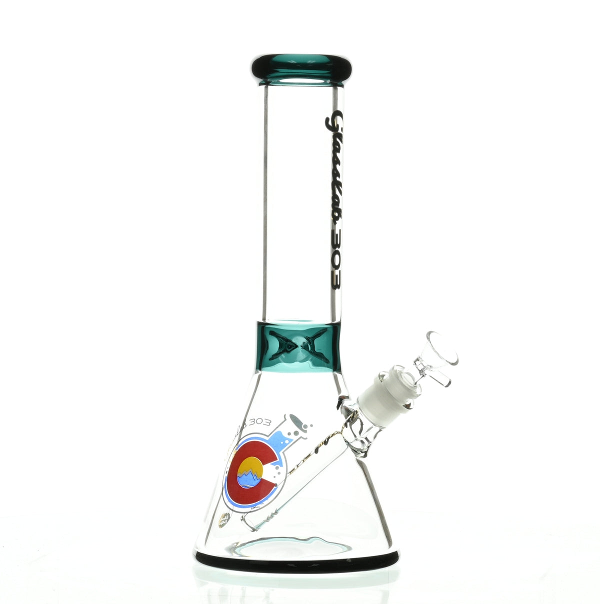 GLASSLAB 303 7MM BEAKER TEAL GREEN ACCENT