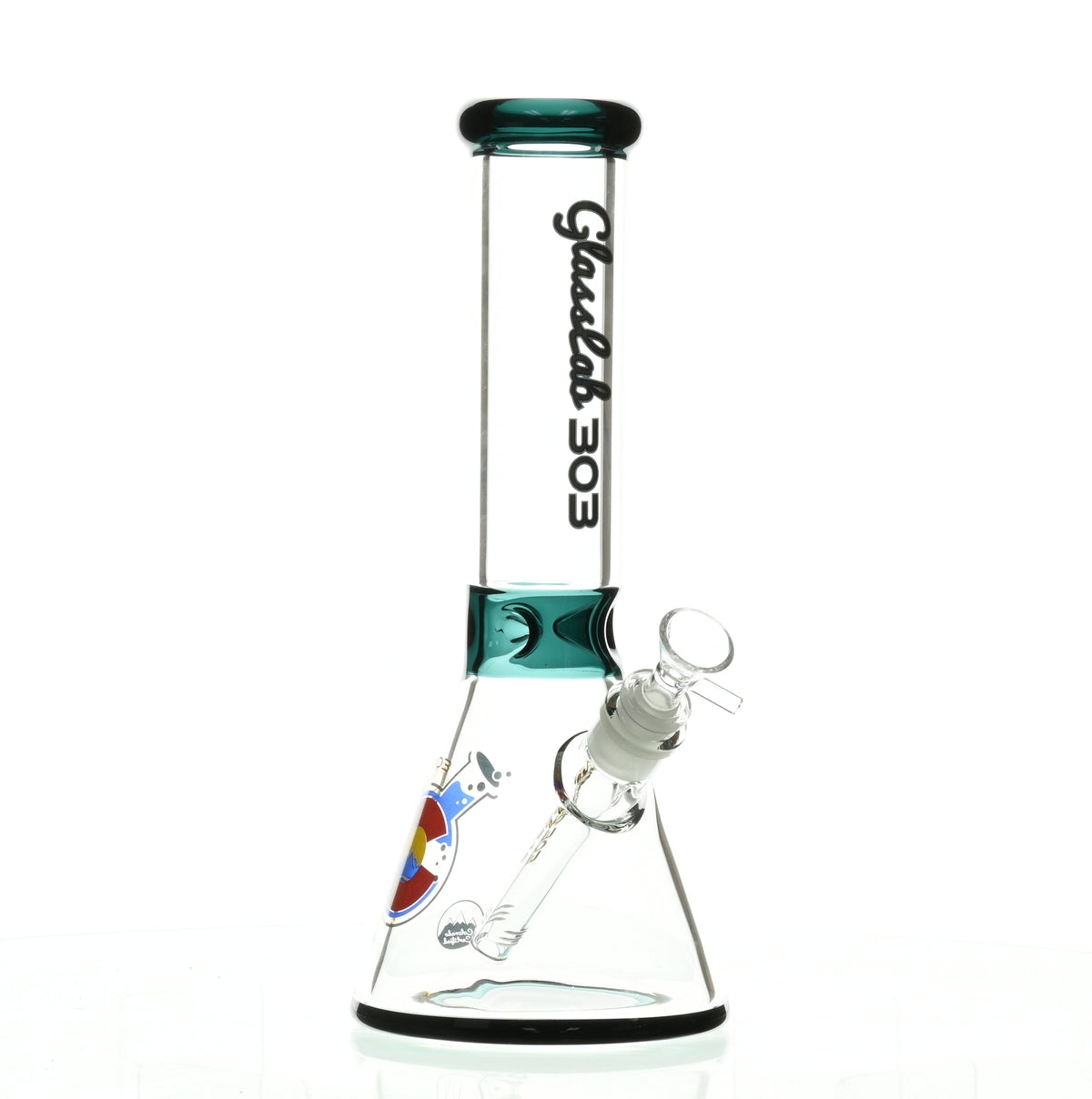 GLASSLAB 303 7MM BEAKER TEAL GREEN ACCENT