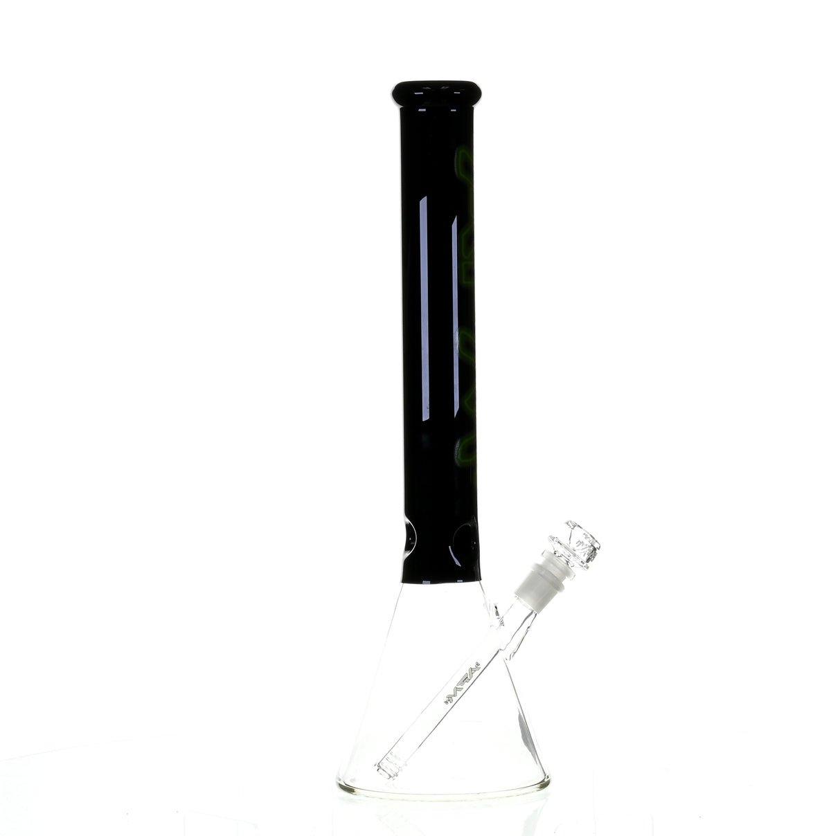 AFM 18" BEAKER BLACK/GREEN COLOR ACCENT - Smoke Spot Smoke Shop