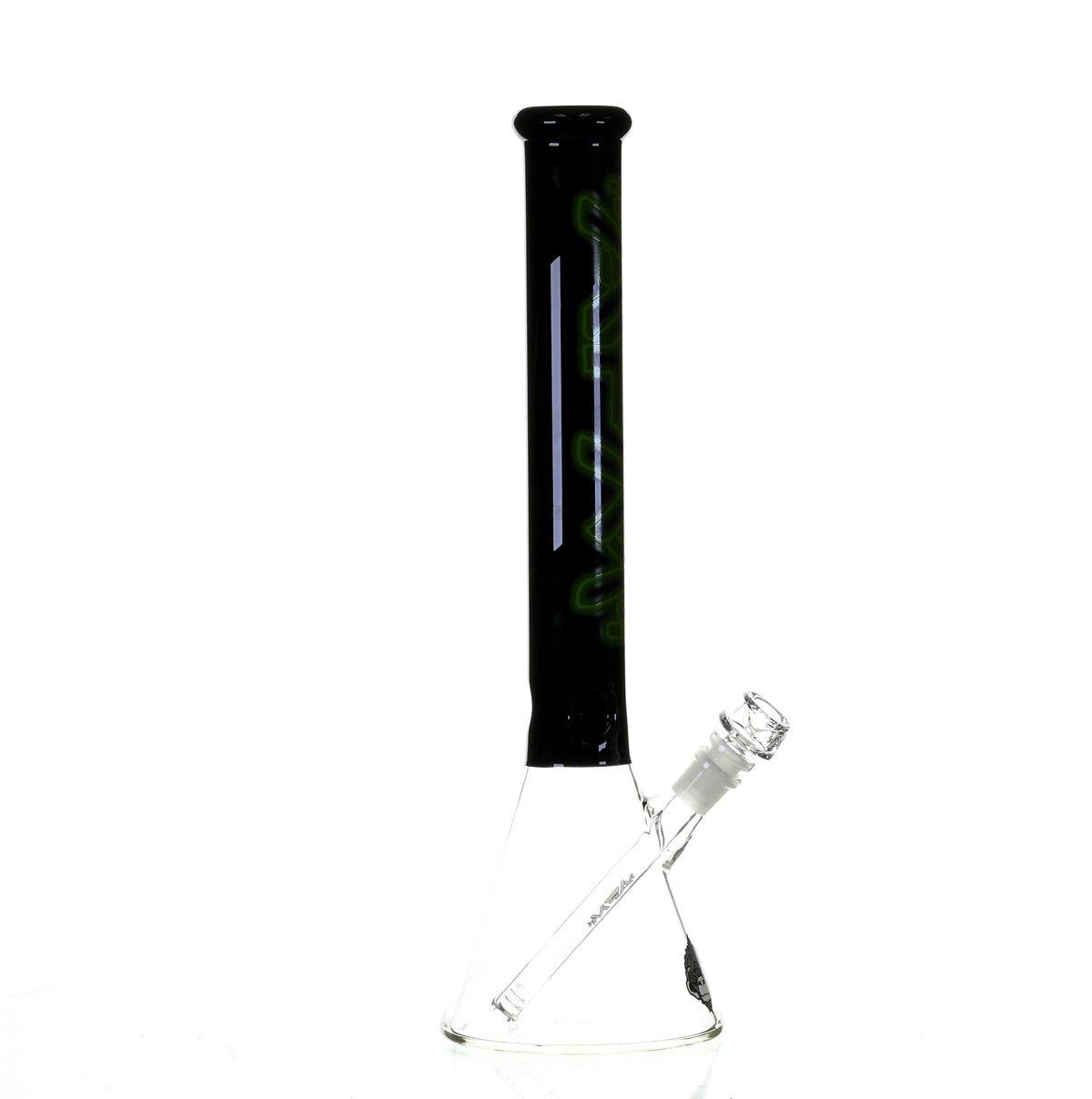 AFM 18" BEAKER BLACK/GREEN COLOR ACCENT - Smoke Spot Smoke Shop