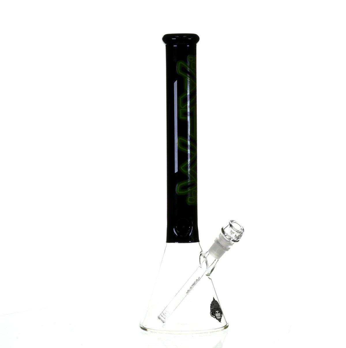 AFM 18" BEAKER BLACK/GREEN COLOR ACCENT - Smoke Spot Smoke Shop