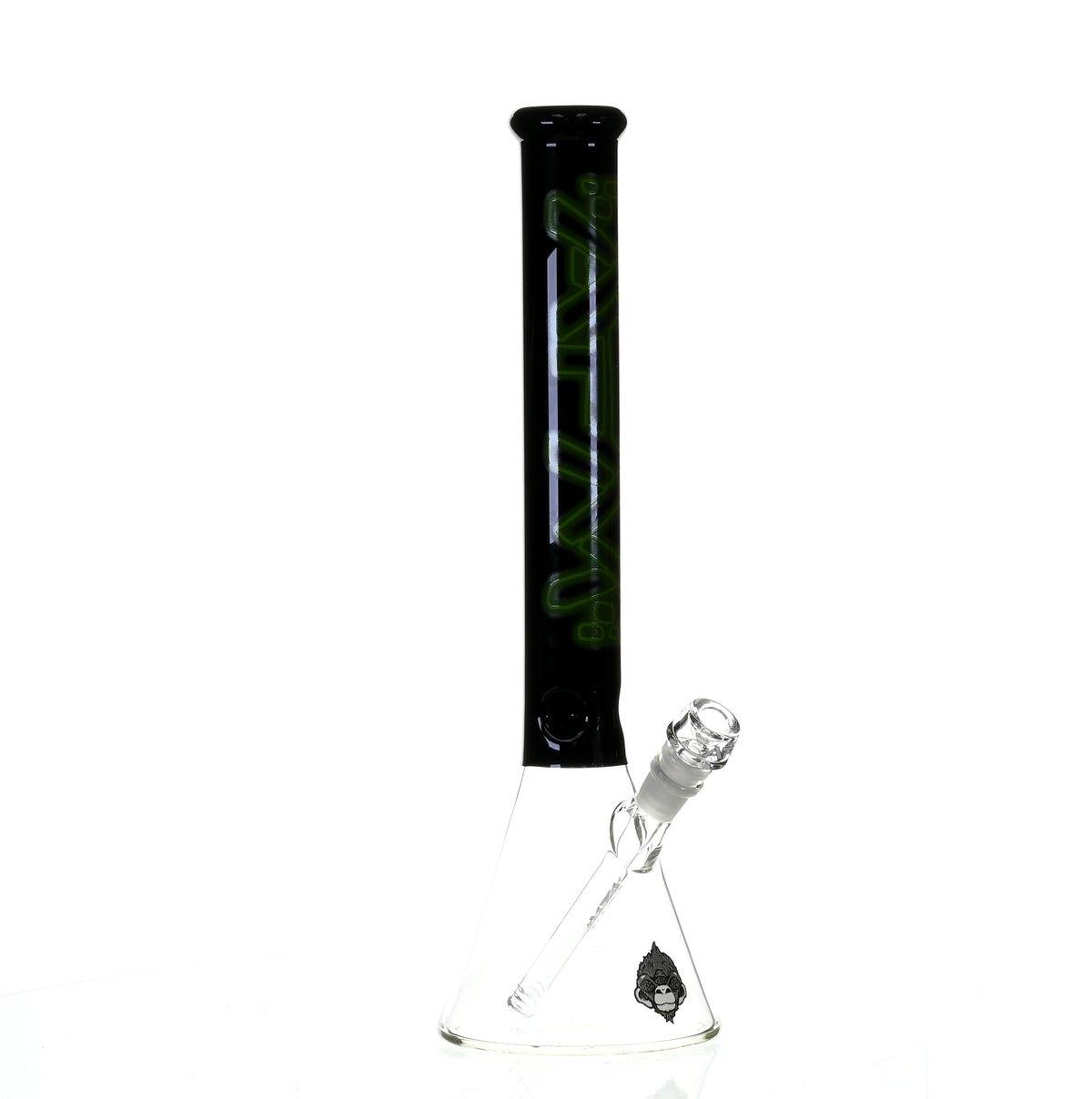 AFM 18" BEAKER BLACK/GREEN COLOR ACCENT - Smoke Spot Smoke Shop