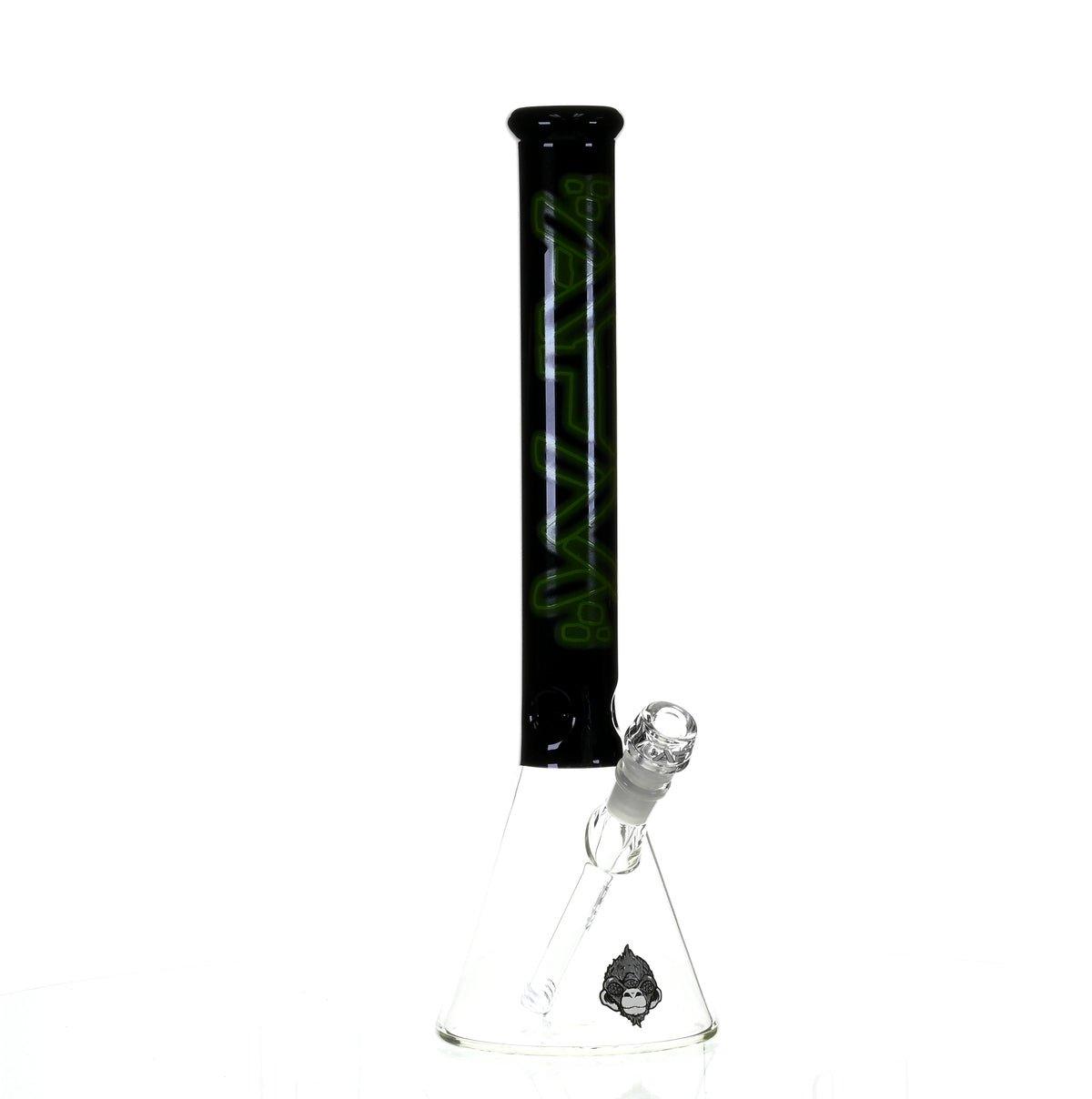 AFM 18" BEAKER BLACK/GREEN COLOR ACCENT - Smoke Spot Smoke Shop