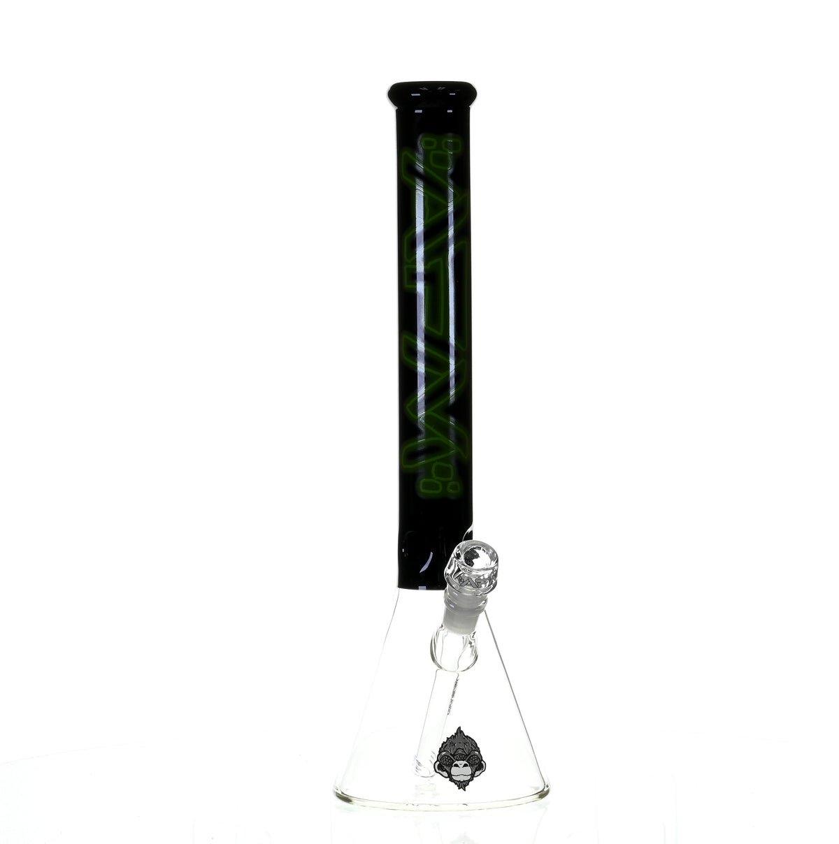 AFM 18" BEAKER BLACK/GREEN COLOR ACCENT - Smoke Spot Smoke Shop