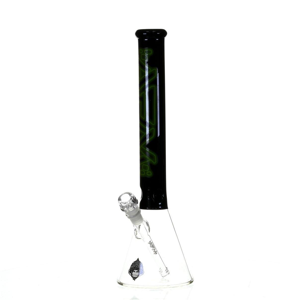 AFM 18" BEAKER BLACK/GREEN COLOR ACCENT - Smoke Spot Smoke Shop