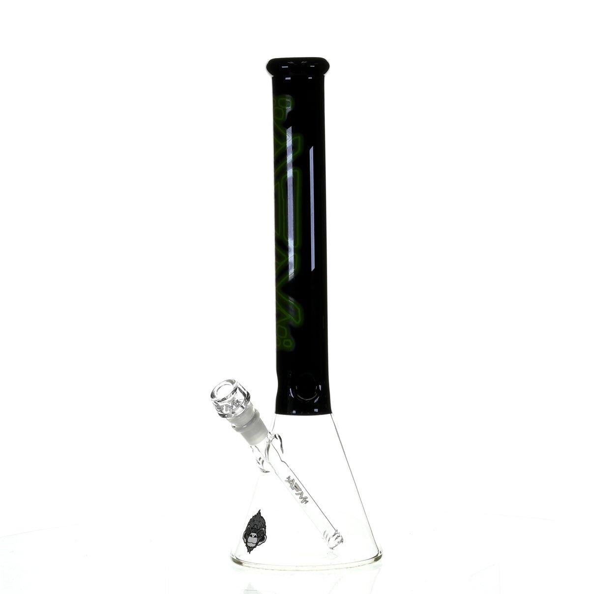 AFM 18" BEAKER BLACK/GREEN COLOR ACCENT - Smoke Spot Smoke Shop