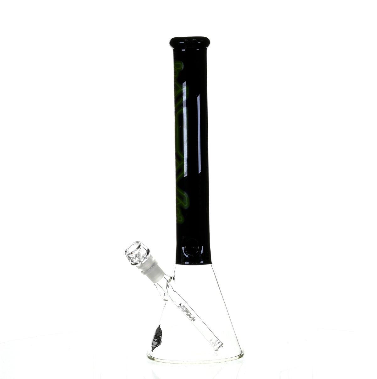 AFM 18" BEAKER BLACK/GREEN COLOR ACCENT - Smoke Spot Smoke Shop