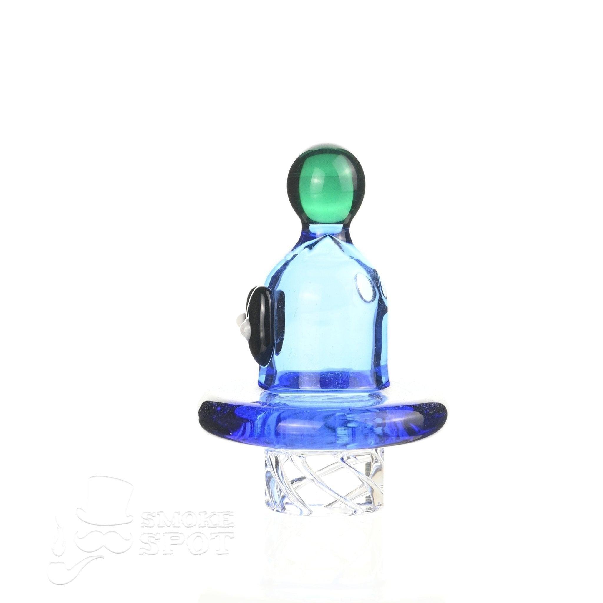 AFM Alien Spinner Cap Blue on glass dab rig - Smoke Spot Glass
