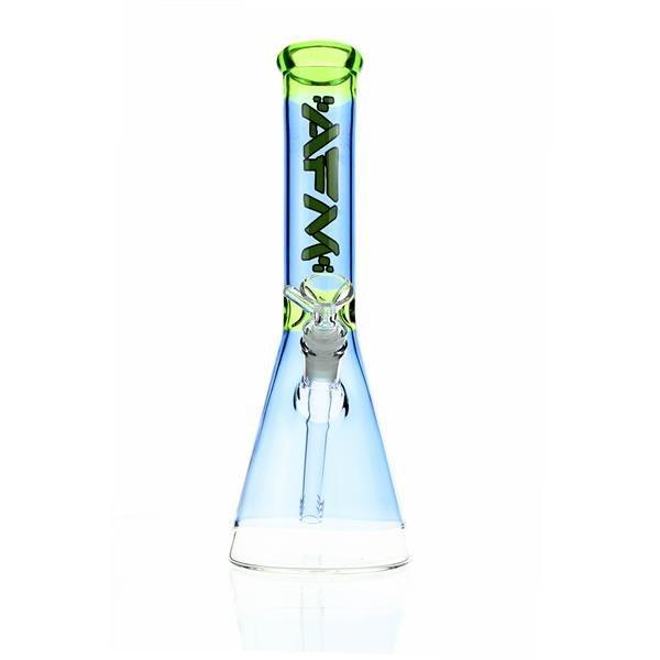 AFM Dual Full color beaker 12 inch blue & slime green - Smoke Spot Smoke Shop