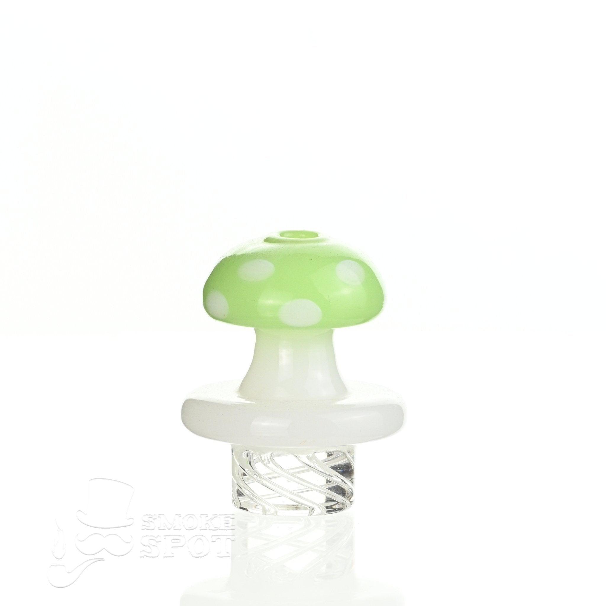 Top view of AFM Marshmellow Spinner Cap Light Green glass carb cap
