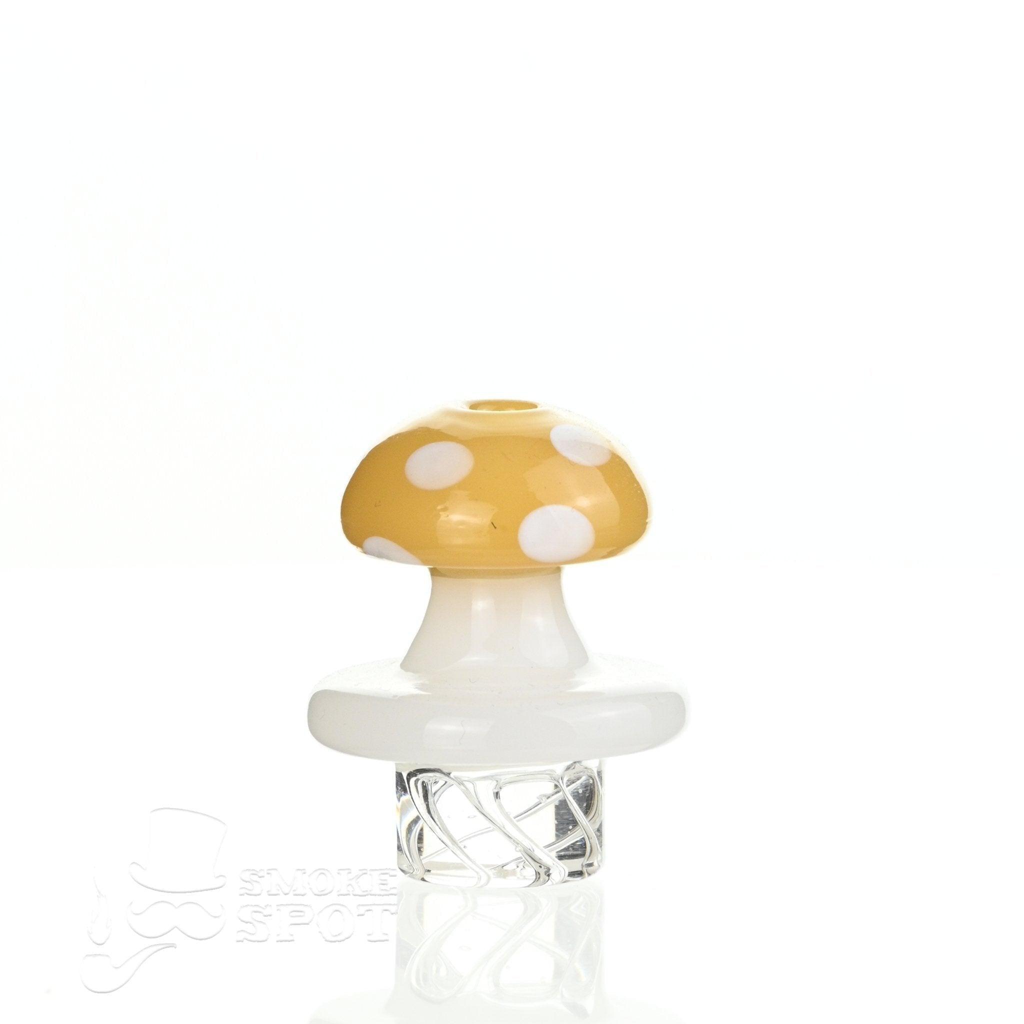 Top view of AFM Marshmellow Spinner Cap Yellow - Glass Carb Cap for Dab Rigs