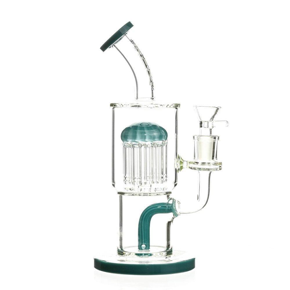 AFM Rainforts 11 Arm Chamber Burgundy Scientific Glass Rig - Smoke Spot Glass