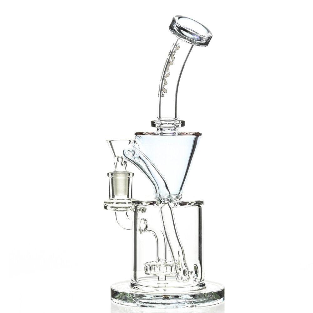 Top view of AFM Recycler Showerhead Disc Sky Purple Waterpipe