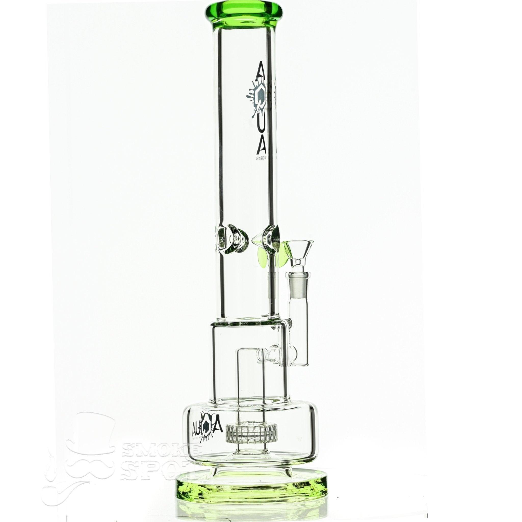 Aqua Glass 7mm 16 inch tube cylinder cake slime green - Smoke Spot Smoke Shop