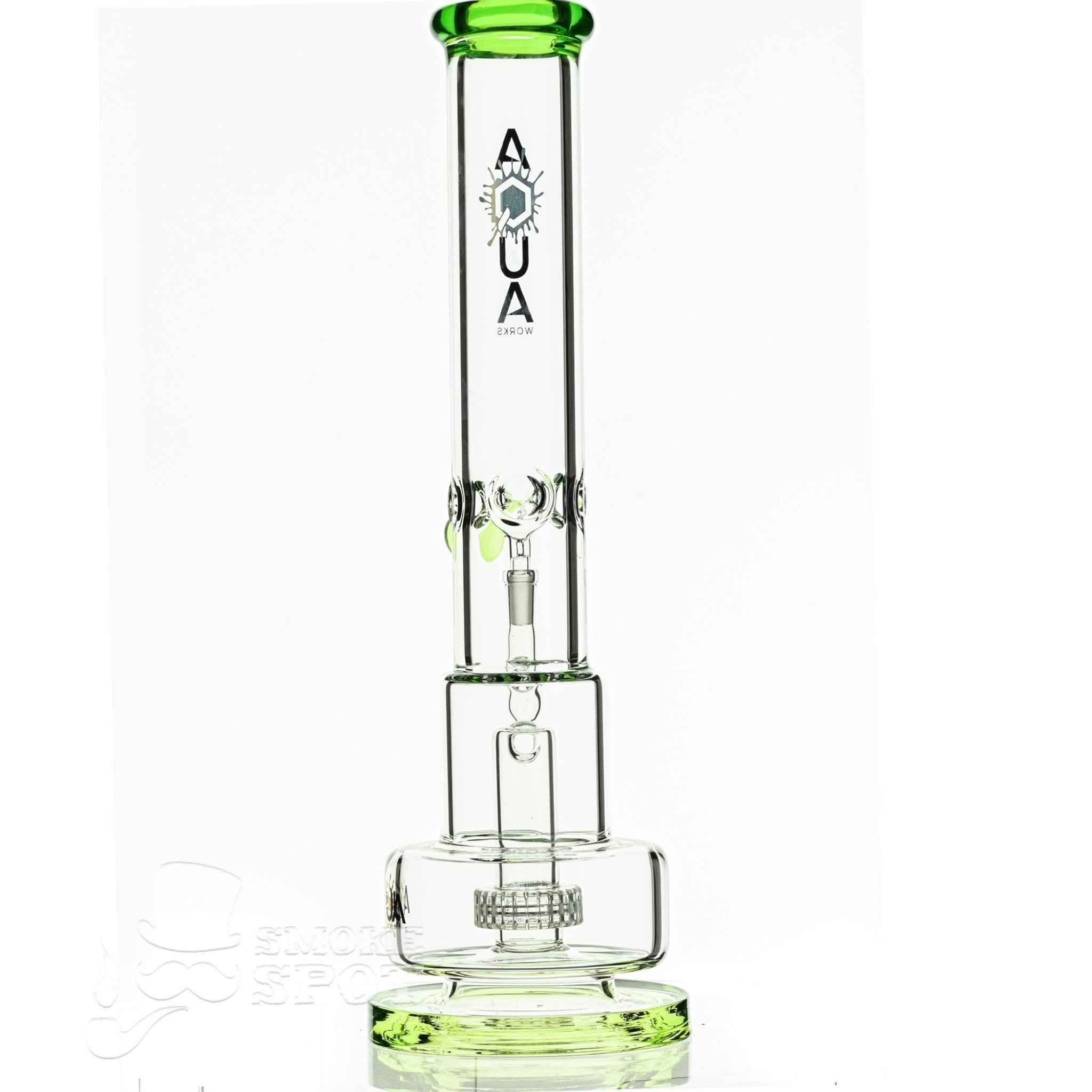 Aqua Glass 7mm 16 inch tube cylinder cake slime green - Smoke Spot Smoke Shop