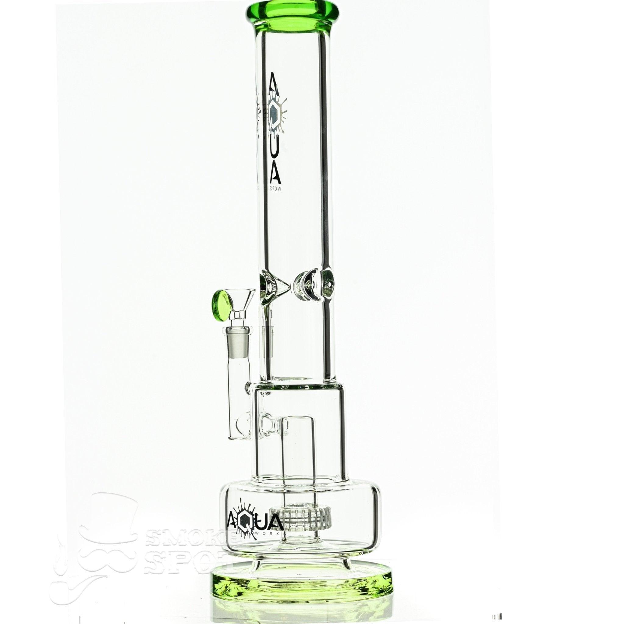 Aqua Glass 7mm 16 inch tube cylinder cake slime green - Smoke Spot Smoke Shop