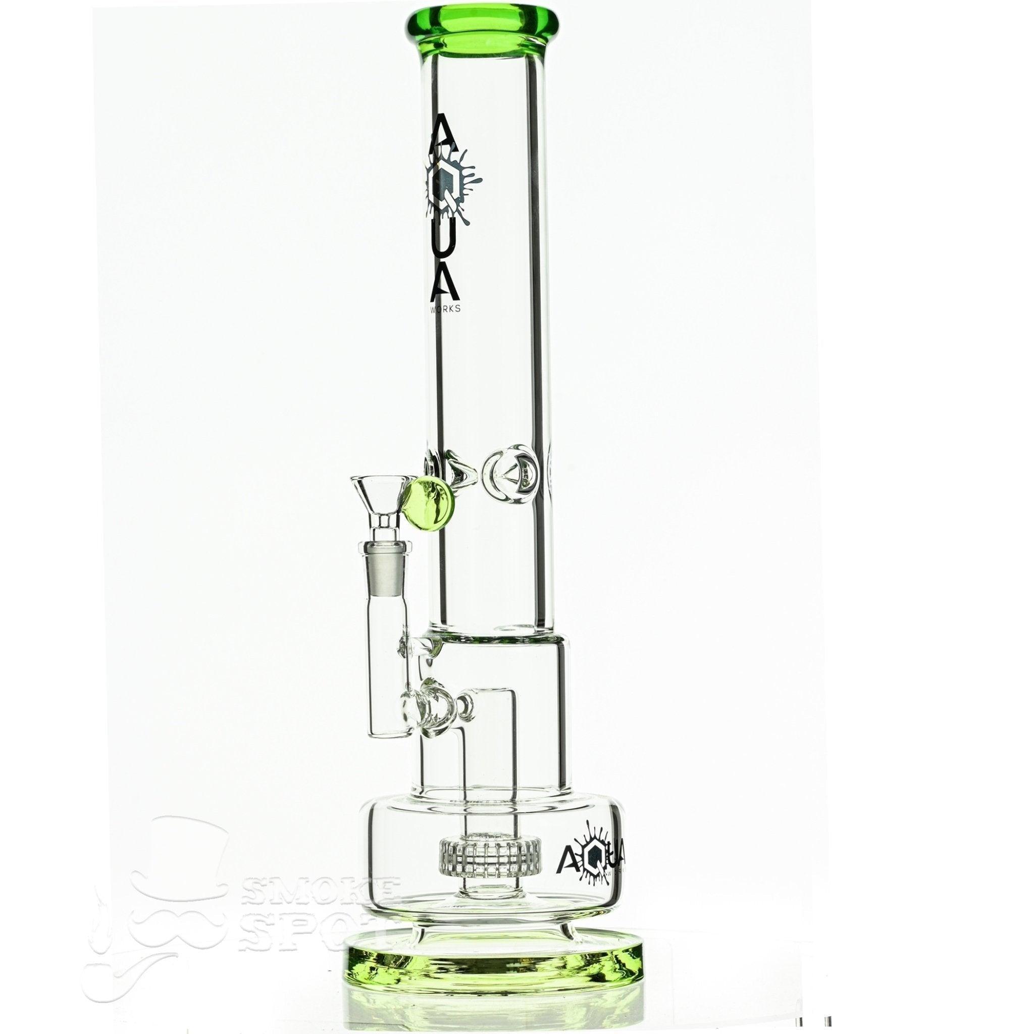 Aqua Glass 7mm 16 inch tube cylinder cake slime green - Smoke Spot Smoke Shop