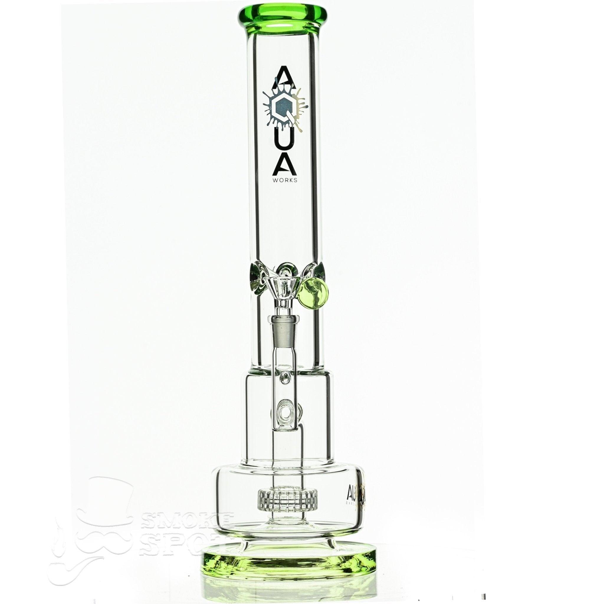 Aqua Glass 7mm 16 inch tube cylinder cake slime green - Smoke Spot Smoke Shop