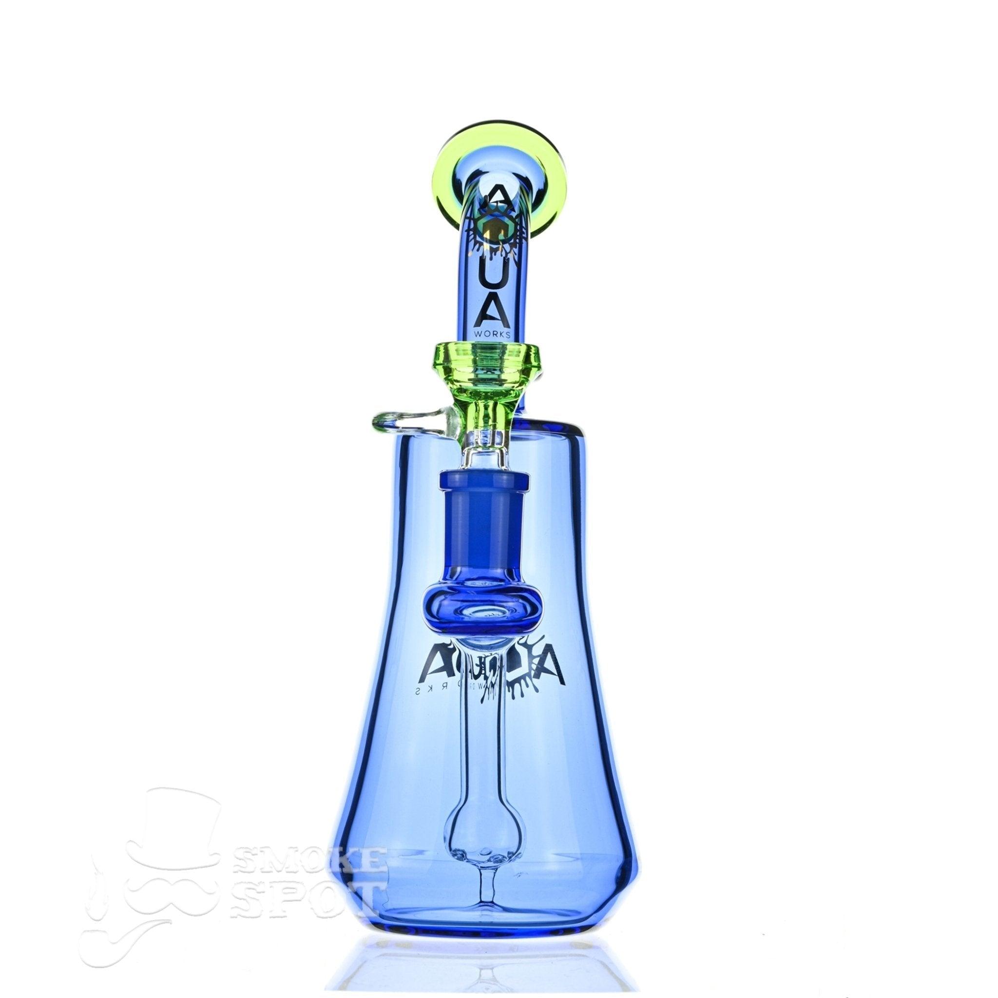 Base of Aqua Glass stemless banger hanger tech pear blue showing 3 inch diameter