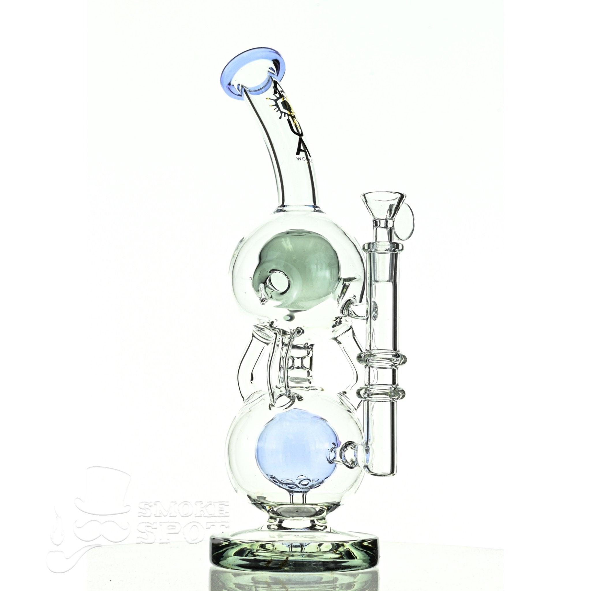 Aqua Glass stemless fab orb top baby blue smoke - Smoke Spot Smoke Shop