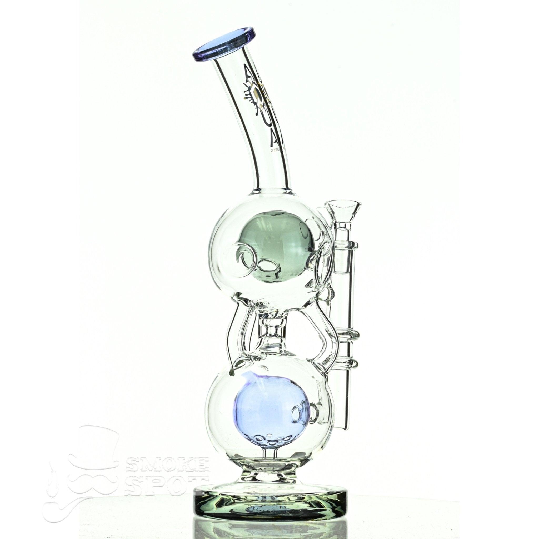 Aqua Glass stemless fab orb top baby blue smoke - Smoke Spot Smoke Shop