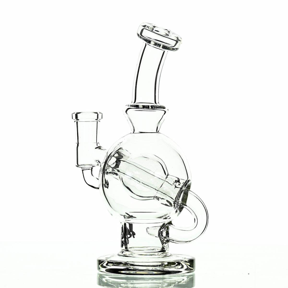 Close-up of 14mm joint on Augy Ball Purple Logo rig