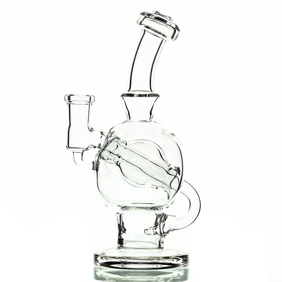 AUGY BALL RED LOGO premium Augy Glass waterpipe rig with red logo