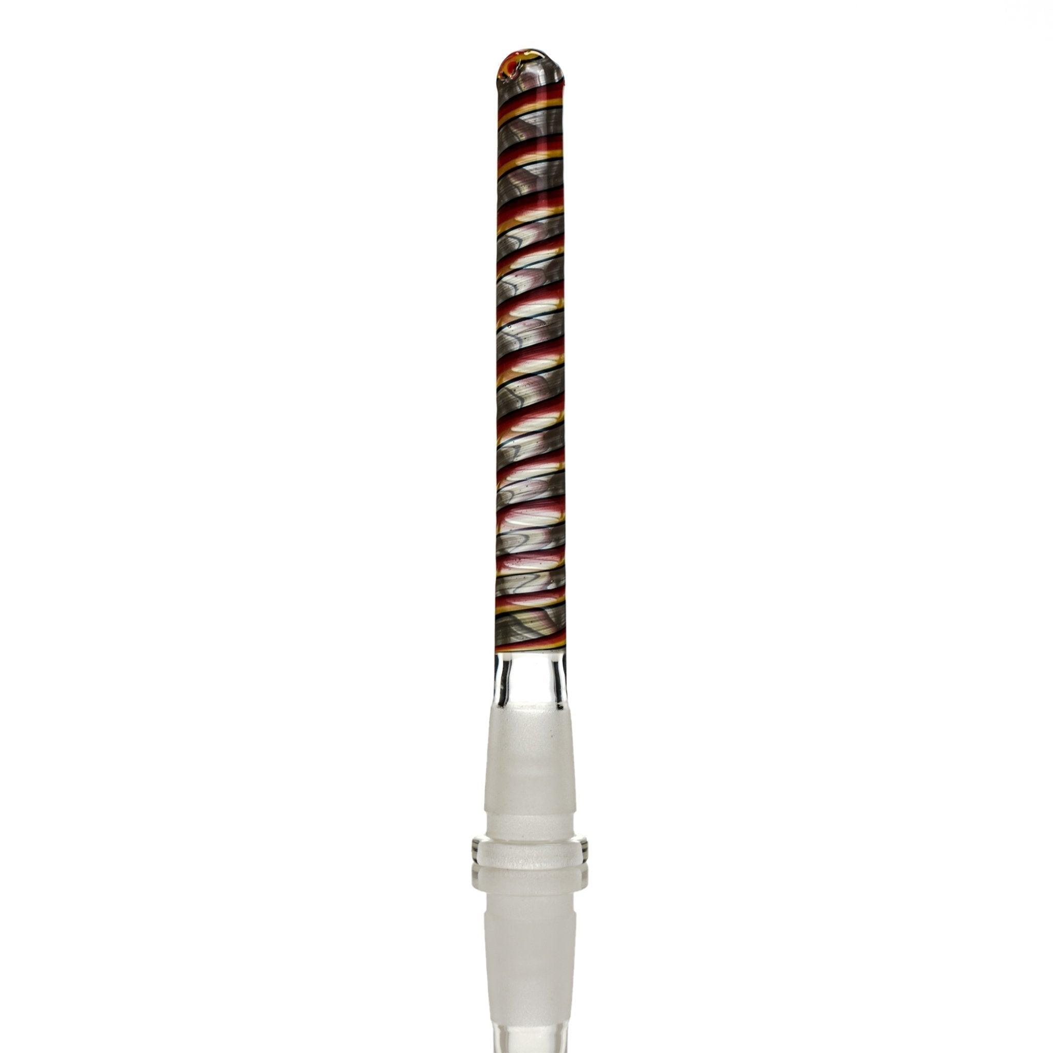 Augy Downstem Gray orange , yellow & black Swirl 14 mm 6 inch - Smoke Spot Smoke Shop