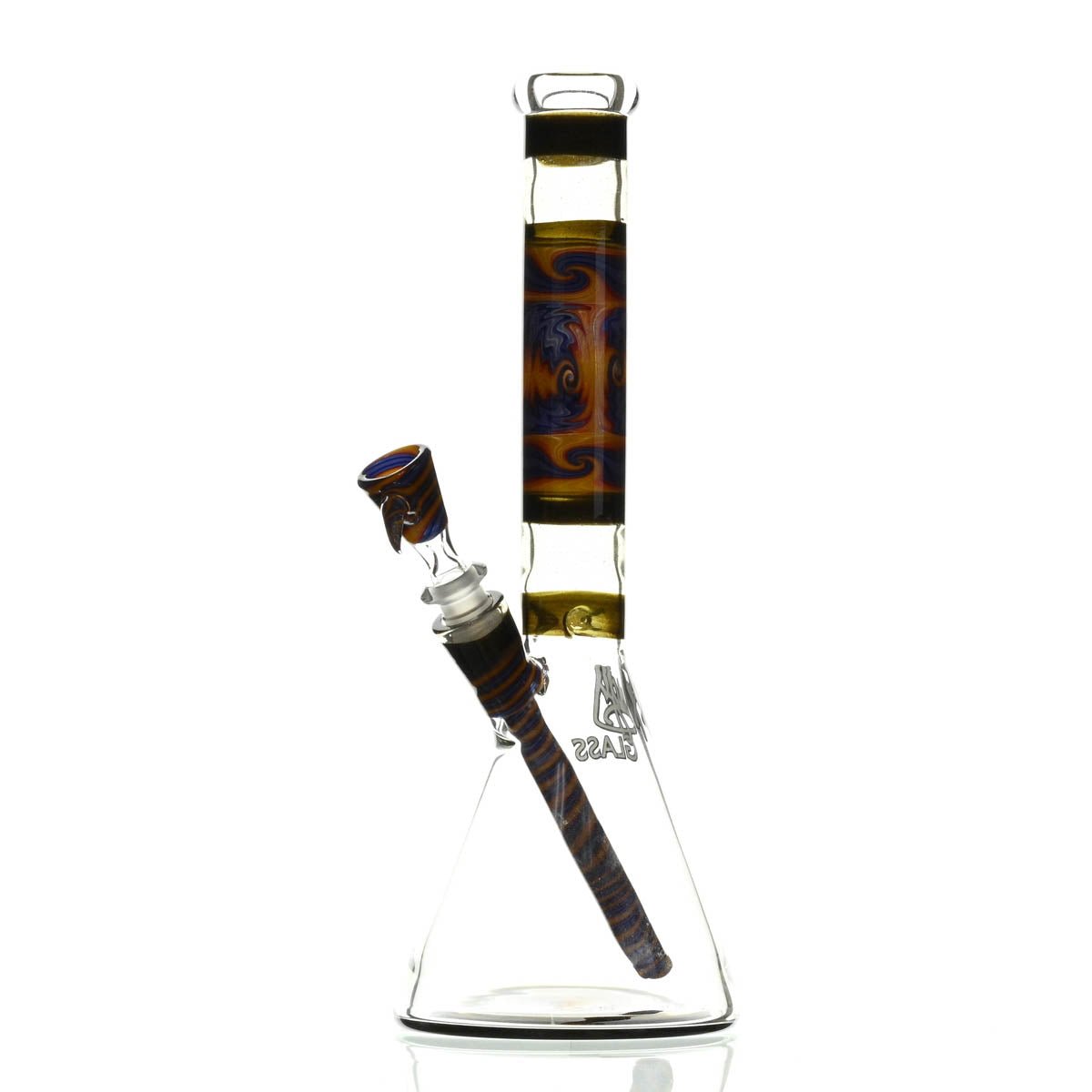 AUGY GLASS 13 INCH BEAKER WORKED BOR - SSSS