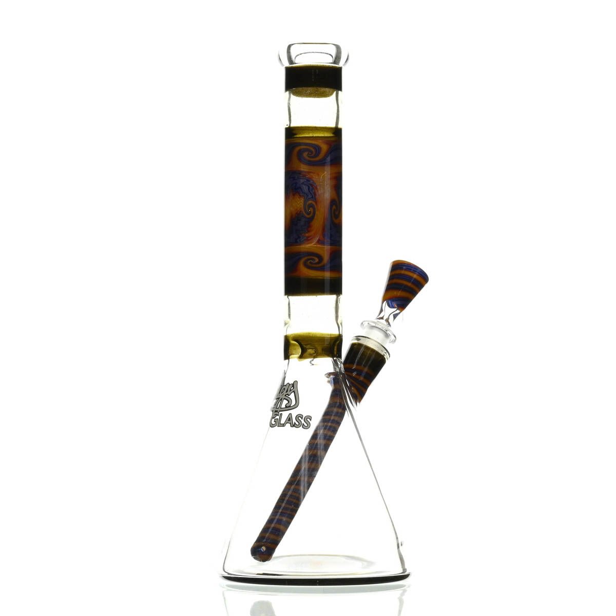 AUGY GLASS 13 INCH BEAKER WORKED BOR - SSSS