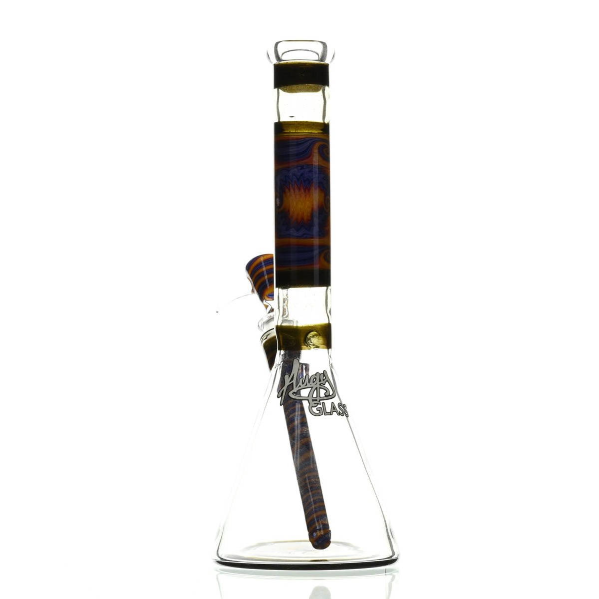 AUGY GLASS 13 INCH BEAKER WORKED BOR - SSSS