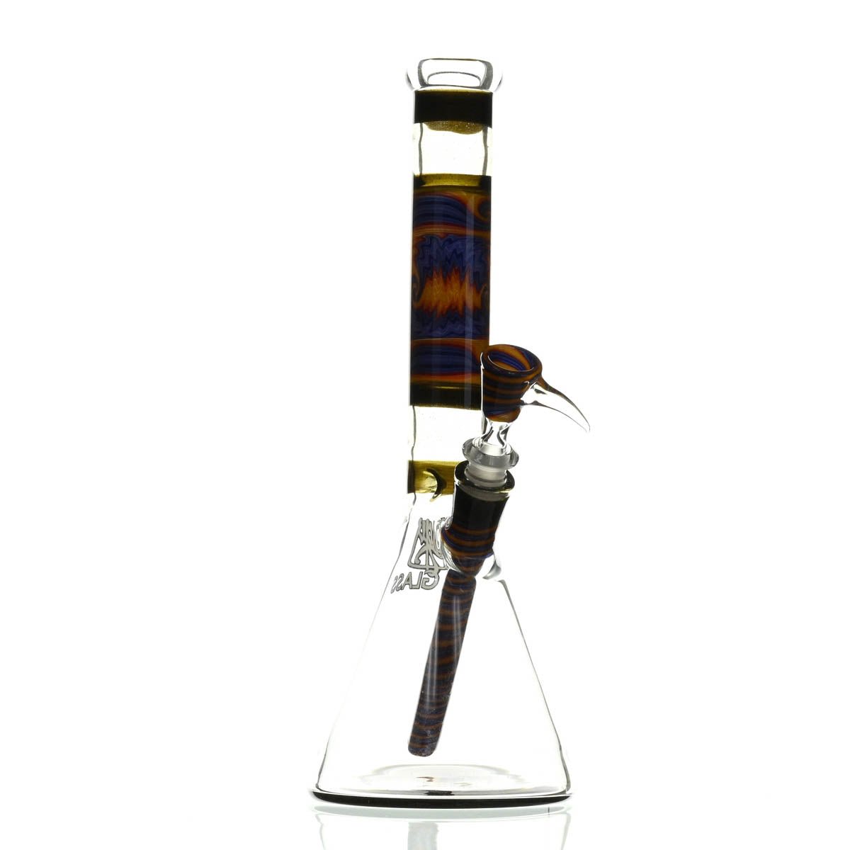 AUGY GLASS 13 INCH BEAKER WORKED BOR - SSSS