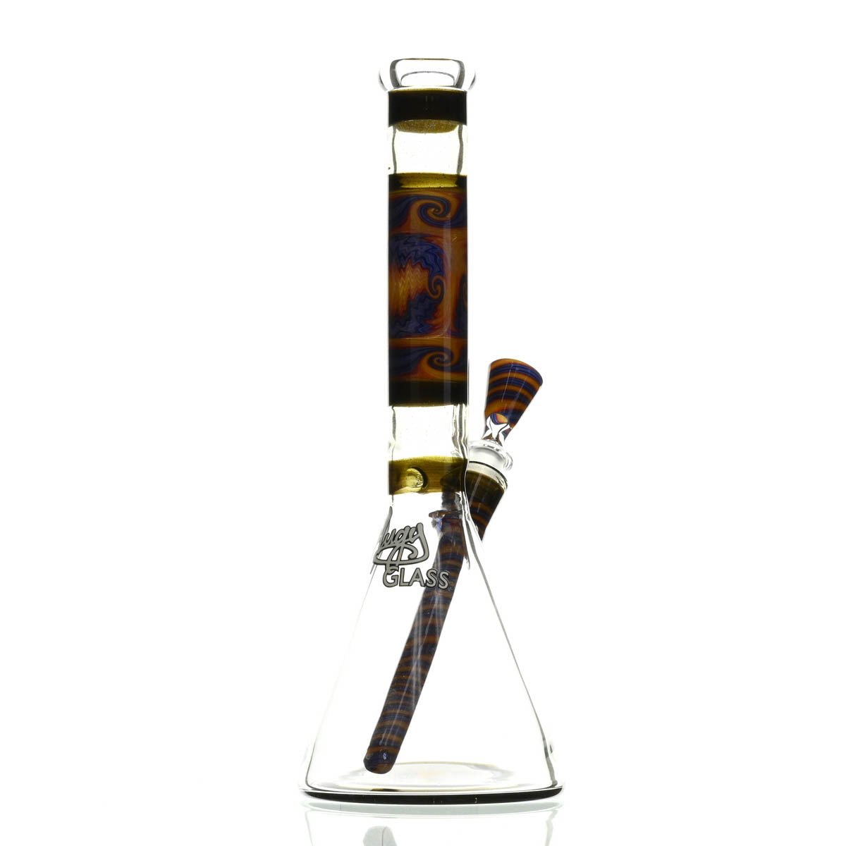 AUGY GLASS 13 INCH BEAKER WORKED BOR - SSSS