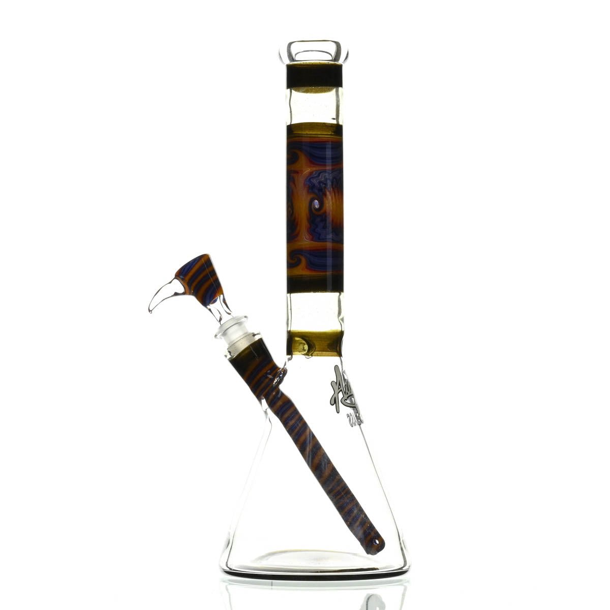 AUGY GLASS 13 INCH BEAKER WORKED BOR - SSSS