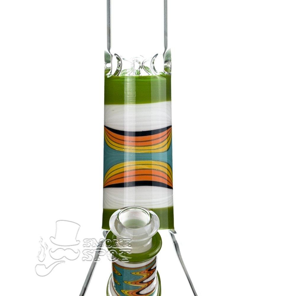 Augy Glass Beaker 15 inch worked wigwag #102 - Smoke Spot Smoke Shop