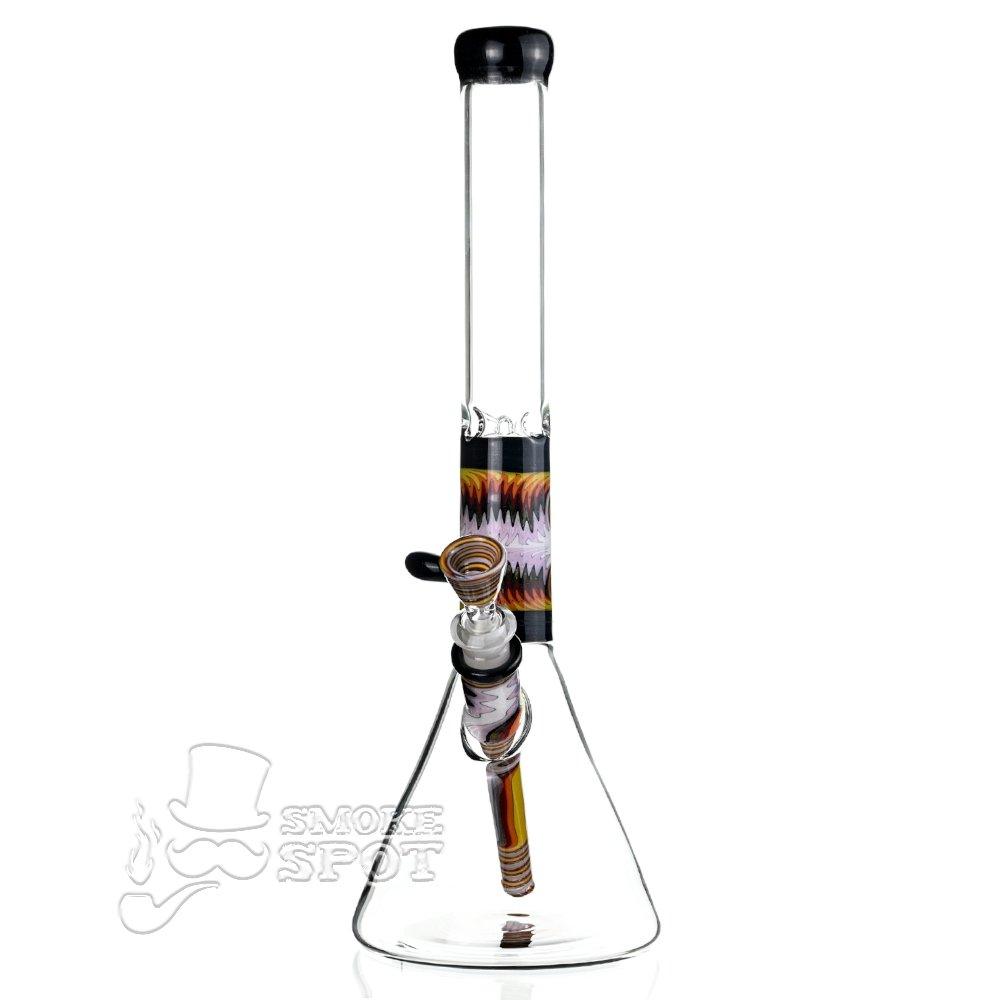 Augy Glass Beaker 15 inch worked wigwag #104 - Smoke Spot Smoke Shop