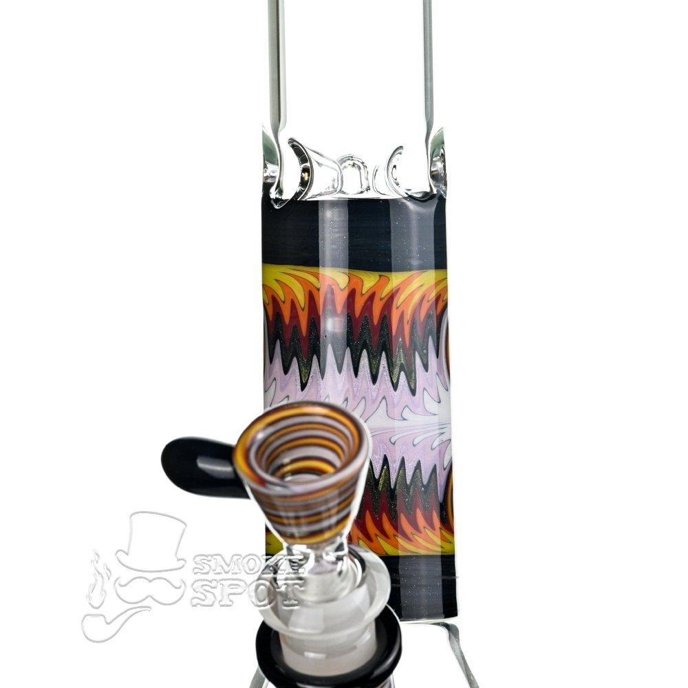 Augy Glass Beaker 15 inch worked wigwag #104 - Smoke Spot Smoke Shop