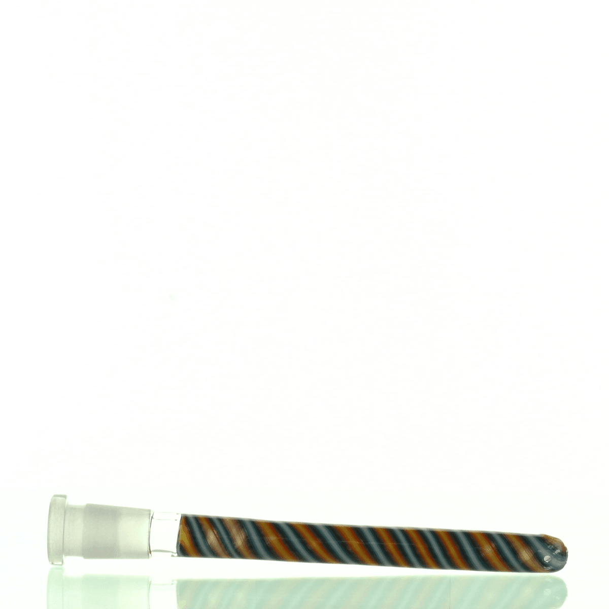 Close-up of AUGY GLASS Fully Worked Downstem 5.5in 110 glass joint