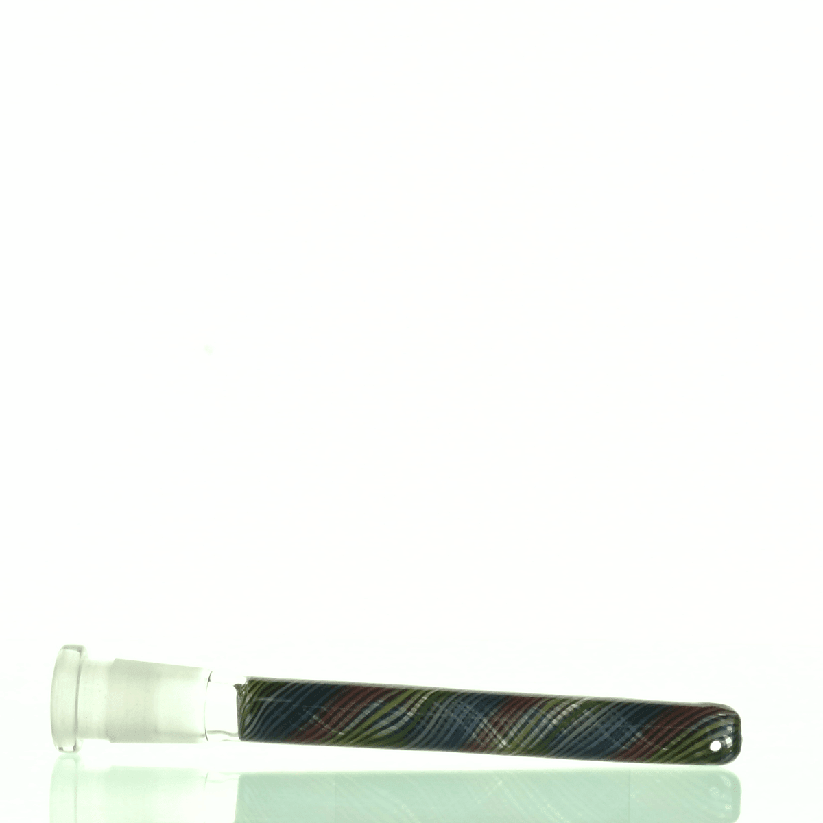 Close-up of AUGY GLASS Fully Worked Downstem 5in 102 glass craftsmanship