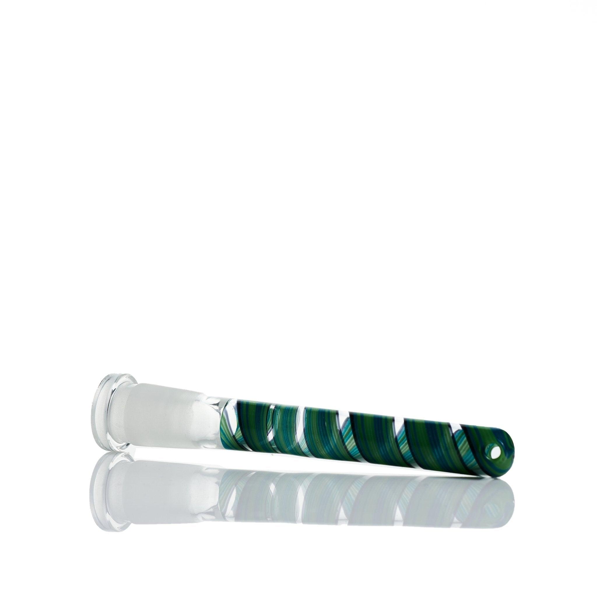Close-up of Augy Glass Green Shade Swirls 14 mm 4.50 inch Downstem design